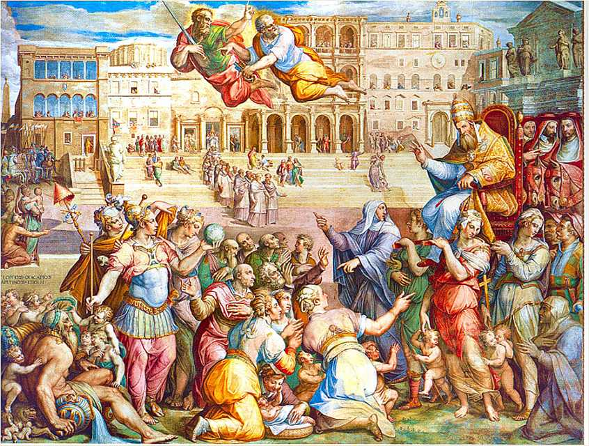Idealisierte Darstellung der Rückkehr Gregors nach Rom - von Giorgio Vasari