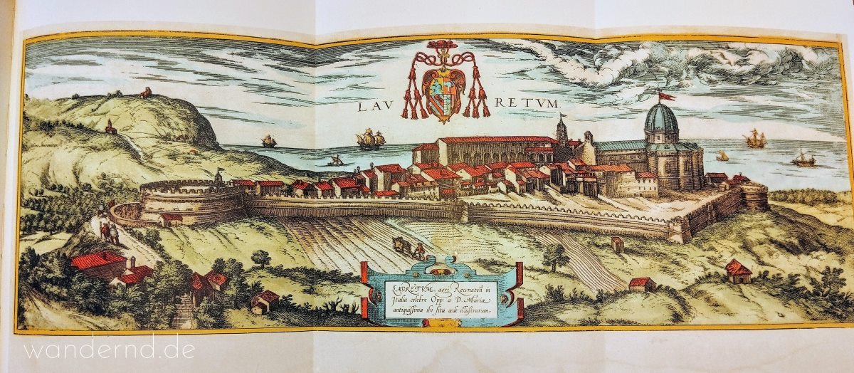 Darstellung von Loreto aus "Civitatis Orbis Terrarum" von G. Braun, Köln 1572.