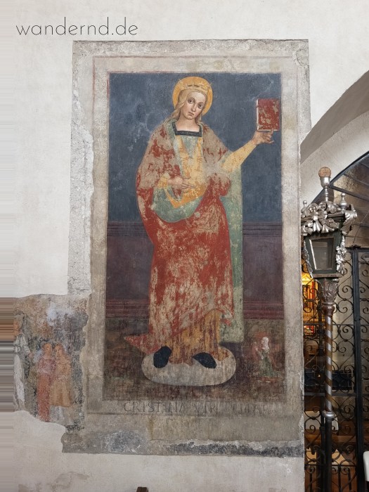 Darstellung der Heiligen Christina von Bolsena in der ihr geweihnten Kirche